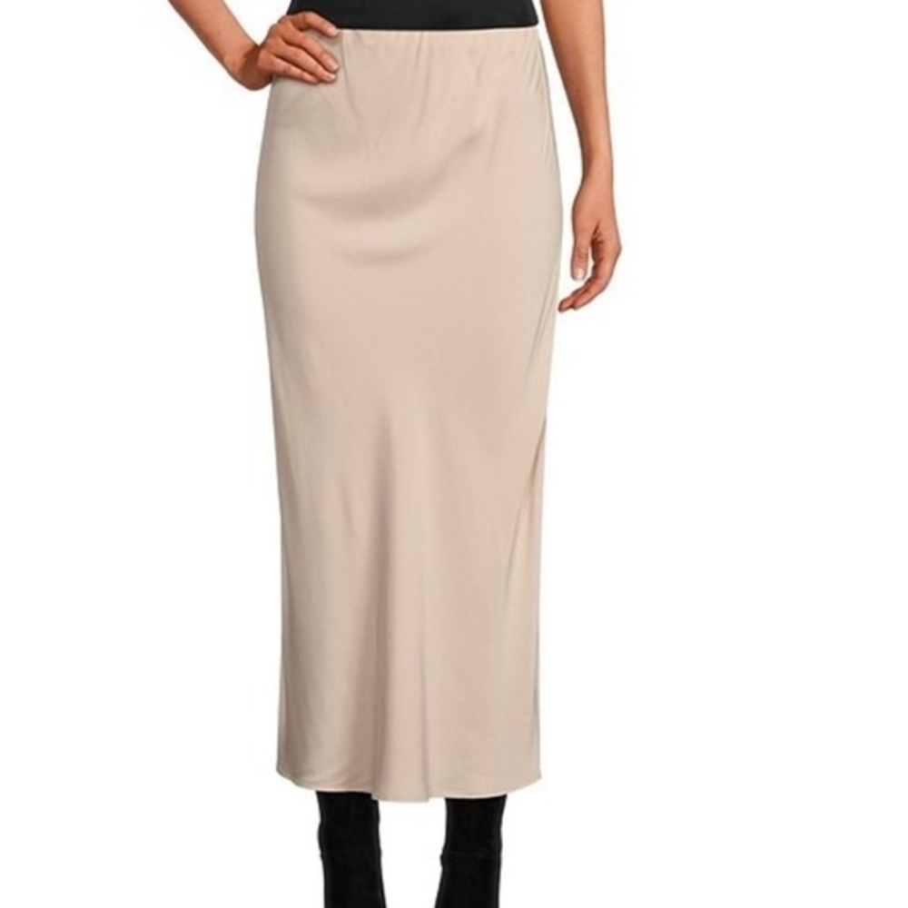 Cloth and Stone bias Midi skirt In Winter Oat style# C3160 Ecovero Size Large